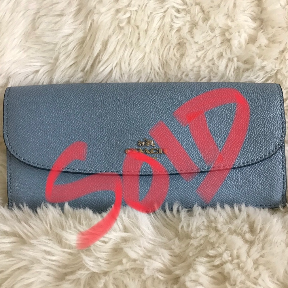 SOLD Coach Slim Envelope Wallet Blue